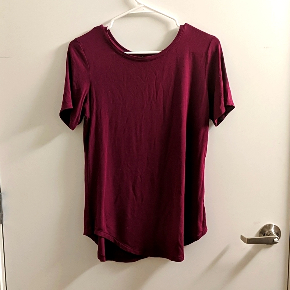 Old Navy Luxe Crew-Neck Tee, Winter Wine